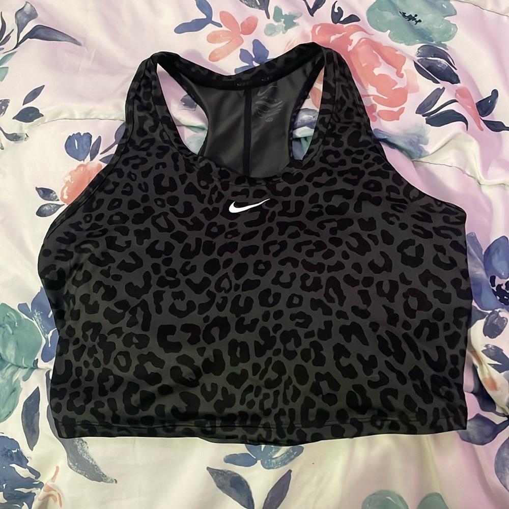 black leopard print razorback tank top